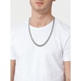 thumbnail image 4 of Brilliance Fine Jewelry Men's Stainless Steel Simulated Diamond 7MM Curb Chain Necklace, 22 inches, 4 of 4