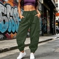 thumbnail image 5 of Cmtiyu Womens Cargo Pants Casual High Waist Drawstring Solid Jogger Pants Outdoor Athletic Trouser with Pockets S-2XL, 5 of 10