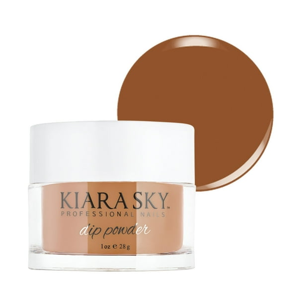 Kiara Sky Polvo de inmersión para uñas de larga duración, tonos marrones, 1 oz Treasure The Night