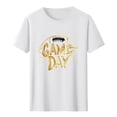 thumbnail image 5 of Gamivast Men's Athletic Shirts & Tees Game Day Gold Glitter Football Crew Neck Short Sleeve Workout Shirts T Shirts Shiny Graphic Print Gym Sportswear, 5 of 5