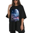 thumbnail image 4 of Plus Size Shirt for Women Black Tops for Women Short Sleeves Shirt for Women T Shirt Crewneck Shirt for Women XL, 4 of 5