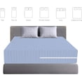 thumbnail image 4 of 100% Egyptian Cotton L Shape Zipper Mattress Cover, 800 TC, 8 Inch Deep Pocket Cal King Size (72x84), Stripe Light Blue, 4 of 6