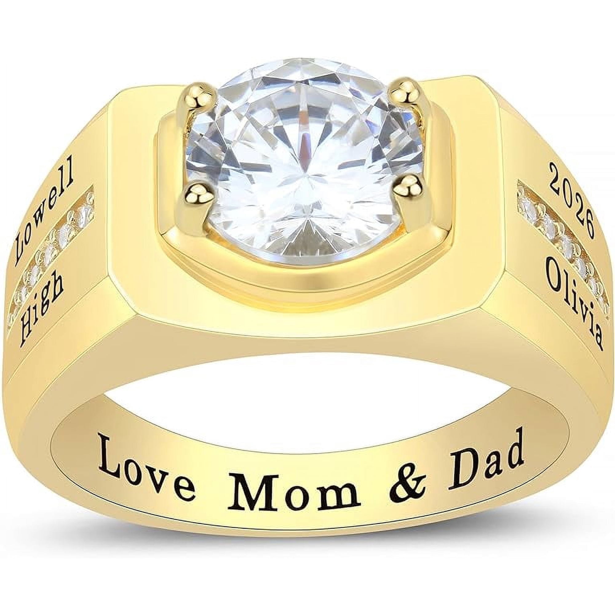 Ccjcinata Personalized Customizable university class rings for high school for men graduation class rings for men