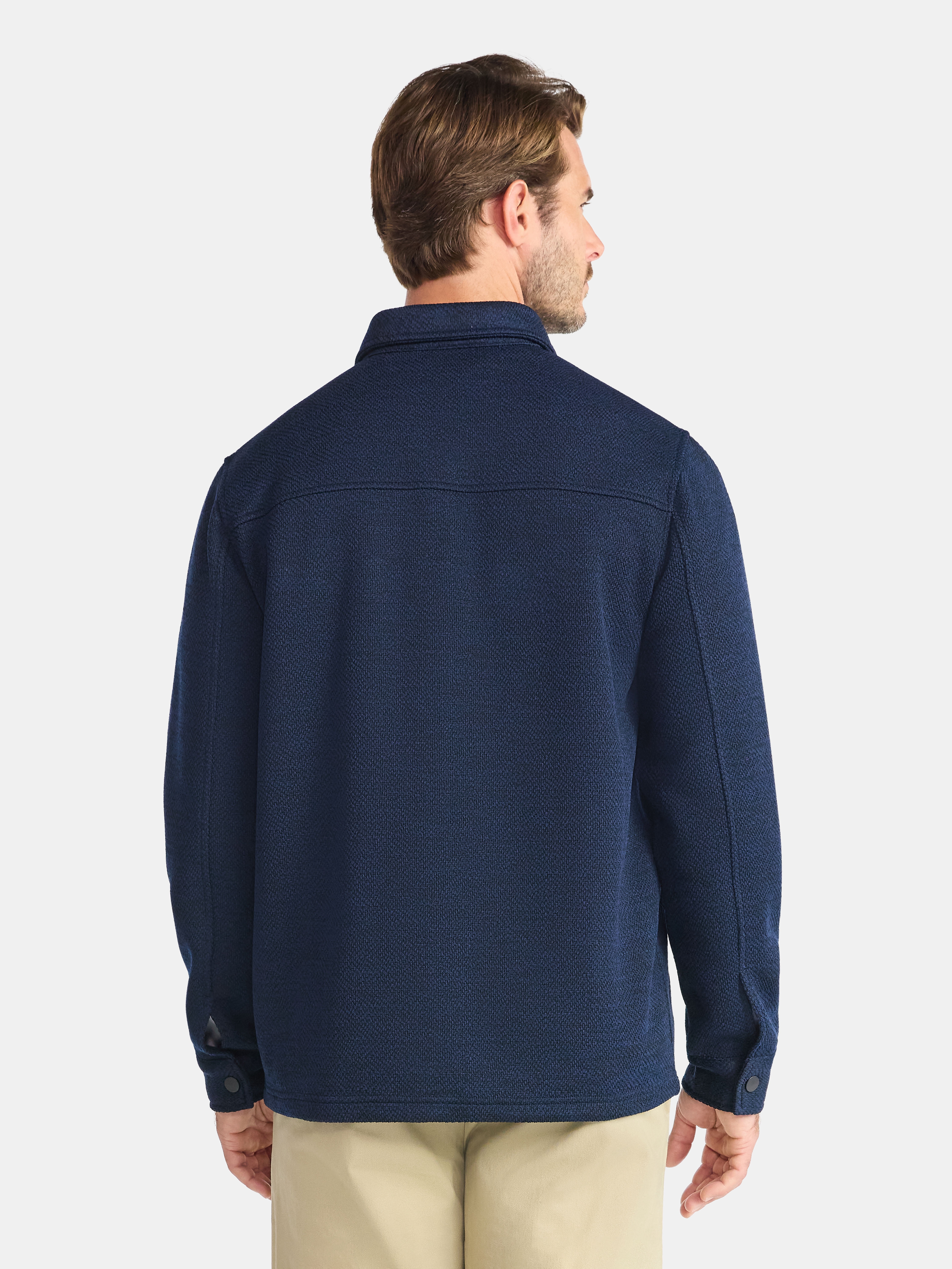 George Men's and Big Men's Knit Shacket with Microfleece Lining, Midweight, Sizes S-3XL