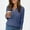 Blue, variant on Helii Womens Fall V Neck long Sleeve Shirt Regular Fit Tunic Tops Knitted Stripe Blouses Sweater for Women Dressy Business Casual Blue S