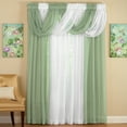 thumbnail image 4 of Collections Etc Scoop Two-Piece Rod Pocket Solid-Colored Sheer Valances for Windows, Decorative Accent and Added Privacy for Any Room in Home, Sage, 4 of 6