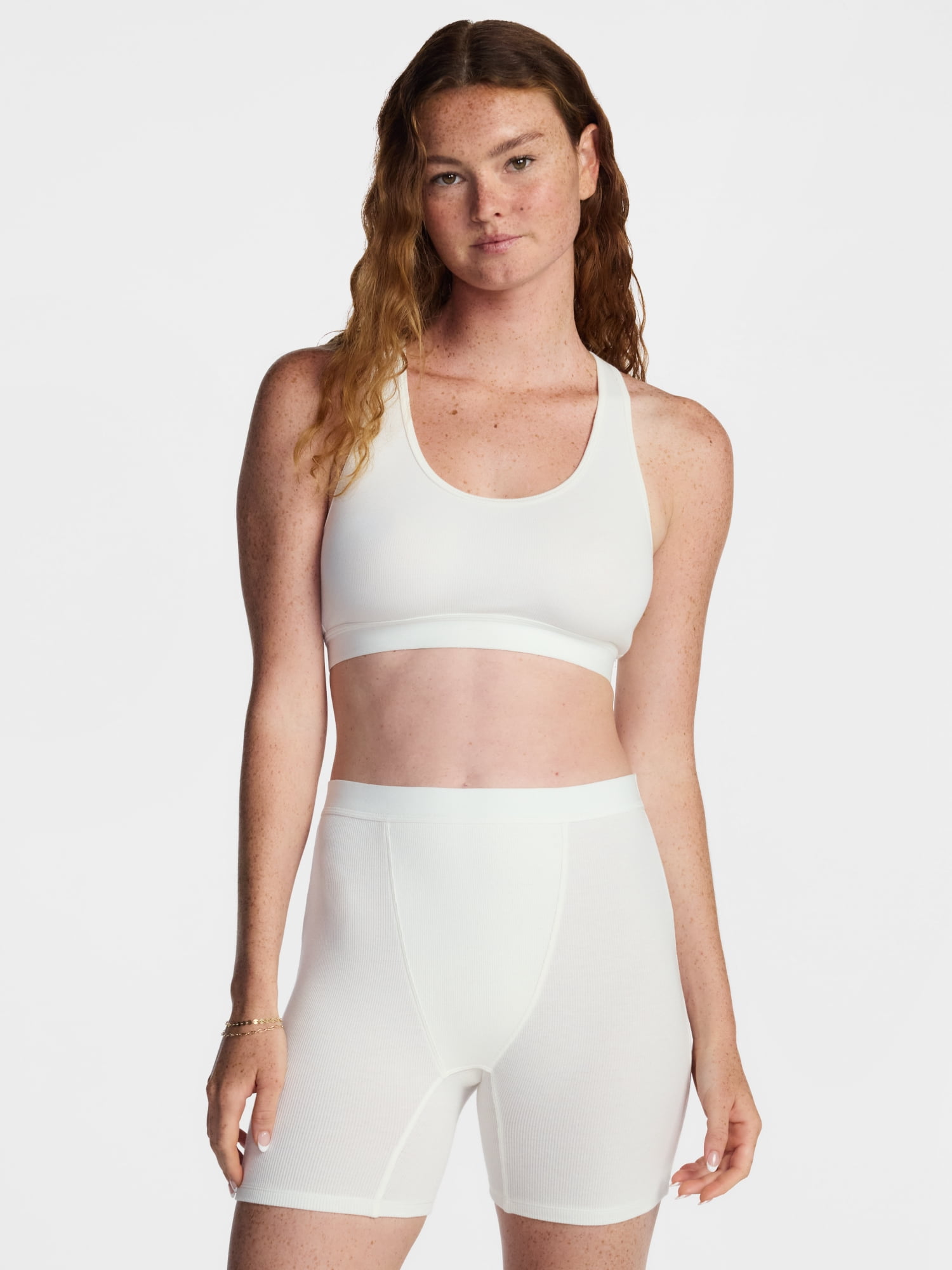 No Boundaries Cotton Stretch Ribbed Boxer Short Panties, Women's XS-XXXL