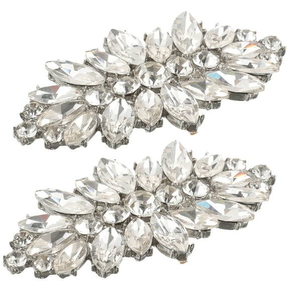 LITINKIMI Shoe Clips Silver Rhinestone 1 Pair 2.4x1.4x0.4In