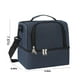 thumbnail image 4 of Mochila de Almuerzo Aislada de Doble Capa para Adultos, Bolsa de Enfriador Suave Impermeable con Gran Capacidad, Conservación Térmica, Fácil de Limpiar, Negro/Gris/Azul, 25x17x23cm, 4 of 6