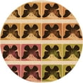 thumbnail image 1 of Ahgly Tapis Rond Lavable en Machine Intérieur Transitionnel Rouge Brun, 5 Pieds Rond, 1 of 7