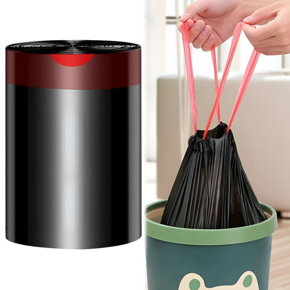 CCOCC Ultra Strong 13~20 gallon Trash Bags,Heavy Duty Thickened Drawstring Garbage Bags,Blackout,Clean Burst Scent,75 Bags,17.72x19.69"