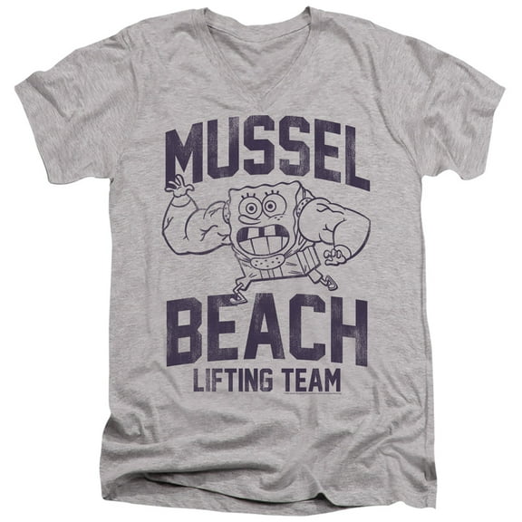 Spongebob Mussle Beach Lifting Team Unisex Adult V-Neck T Shirt