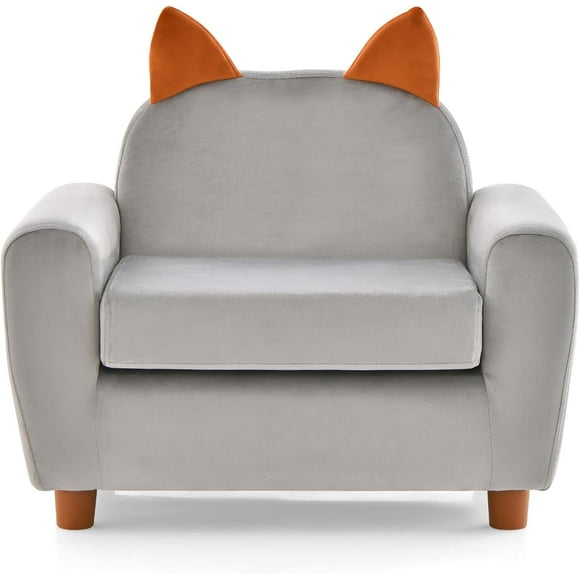 OLAKIDS Kids Sofa, Children Armrest Chair with Sturdy Wood Construction and Dutch Velvet, Upholstered Toddler Armrest Couch Furniture for Nursery Kindergarten Playroom, Gift for Boys Girls