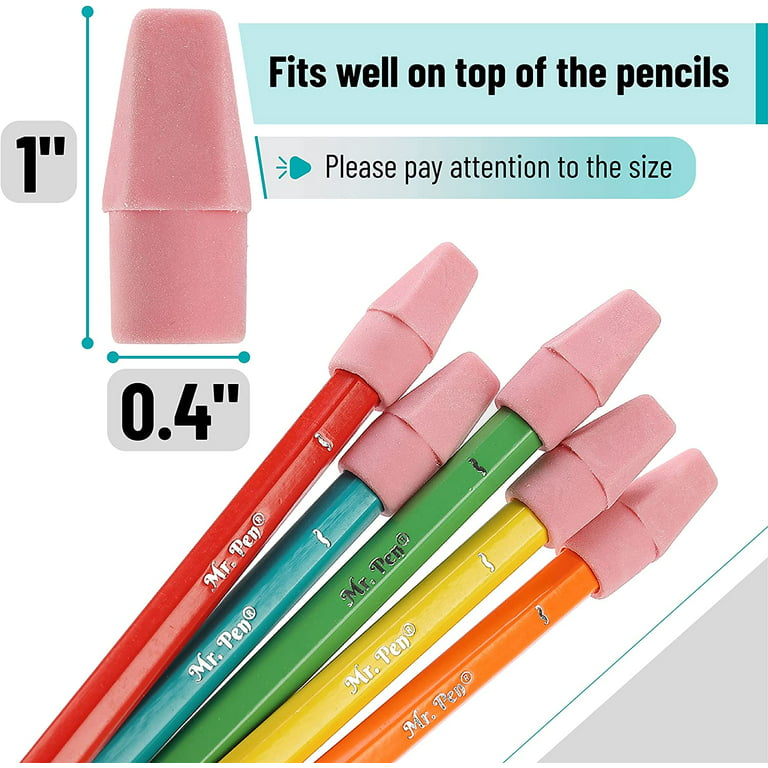 Pencil Erasers Toppers, 120 Pack, Erasers for Pencils, Pencil Top Erasers,  Pencil Eraser, Eraser Pencil, Pencil Cap Erasers, Eraser Caps, Eraser Tops,  Mr Pen Erasers, Pencil Topper Erasers 