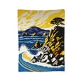 thumbnail image 4 of DouZhe Ultra-Soft Micro Fleece Lightweight Flannel Bed Blanket, Abstract Ocean View Print Cozy Warm Throw Blankets, 60"x50", 4 of 6