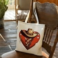 thumbnail image 6 of COMIO Happy Valentines Day Canvas Tote Bags for Women Heart Graphic Shoulder Bag Reusable Shopping Bag Valentine Gift, 6 of 8