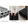 thumbnail image 4 of 3 in 1 Sofa Bed, 55" Convertible Sleeper Sofa with Pull Out Bed, Loveseat Couch with Adjustable Backrest for Living Room, Black, 4 of 8