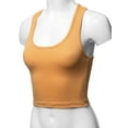 thumbnail image 5 of A2Y Women's Basic Cotton Casual Scoop Neck Cropped Racerback Tank Tops Ash Mustard XL, 5 of 5