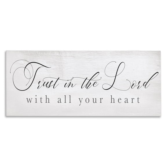 Stupell Industries Farmhouse Trust In The Lord Phrase Uplifting Rustic Sentiments Canvas Art, 30 x 13, by Lil' Rue