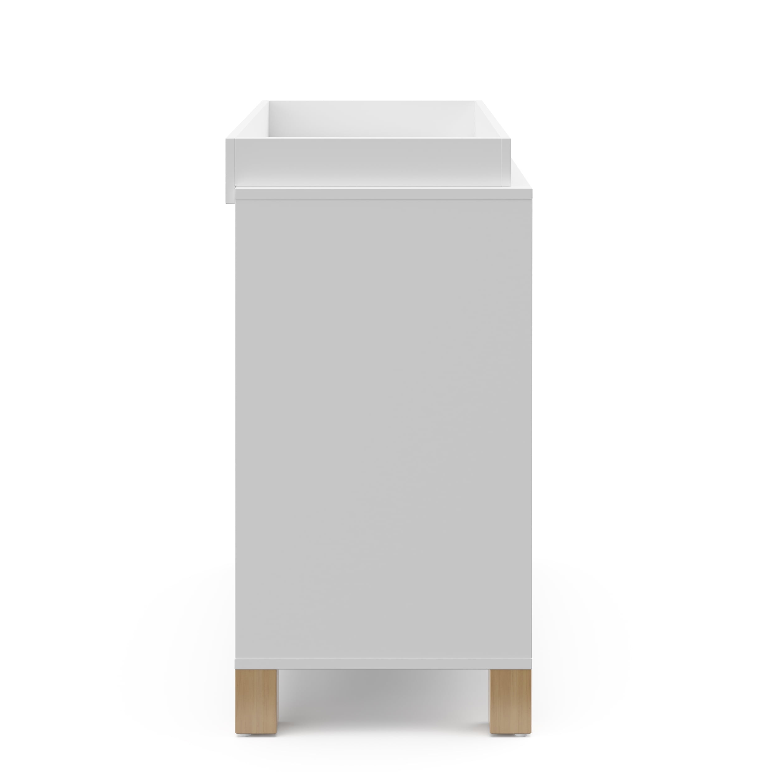 Storkcraft California 3 Drawer Dresser with Infant Changing Topper, White with Driftwood