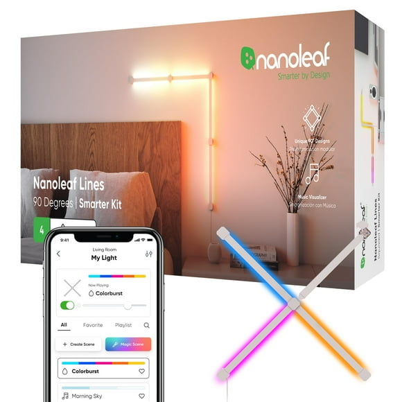 Luces de pared LED inteligentes Nanoleaf Lines RGBW con sincronización de música