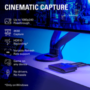 Elgato Game Capture 4K S with Chat Link Pro – 4K60, 1440p120, 1080p240 Capture, VRR Passthrough, HDR10, works with Windows/Mac/iPad, PlayStation Voice & Gameplay Audio Recording Cable included