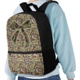 thumbnail image 4 of Binienty Camo Bow Print Kids School Backpack, 17 Inch Large Capacity Bookbag with Built-in Laptop Slot, Adjustable Straps Front Pocket Travel Daypack for Students, 4 of 6