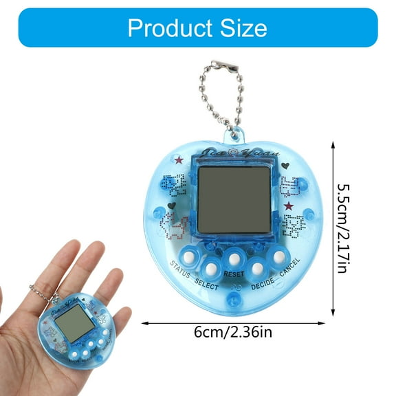 Yoetaun Electronic Pet Game Machine Peach Heart Shape Virtual Pet Puzzle Game Keychain Birthday for Kids Random Color