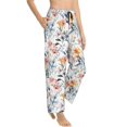 thumbnail image 6 of Salouo Lilies Flowers Print Women's Pajama Pants Casual Loose Sweatpants PJs Flowy Pants Drawstring Palazzo for Women Wide Leg Pants Lounge Pajama -Medium, 6 of 8