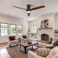 thumbnail image 5 of 52 Inch Flush Mount Ceiling Fan with Light and Remote Control,3 Blades,Dimmable Light,Reverse Airflow Gold with Black Blades(Light Kit Included) N/A, 5 of 5