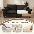 thumbnail image 6 of AENKYO 76" Modern Chenille Sailboat Loveseat, 2-Seater Cloud Sofa with Removable Pillow Arms, Black, 6 of 8