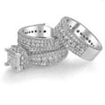 thumbnail image 2 of TAAPSEE JEWELS His Her Wedding Trio Set Ring 14k White Gold Finish Round Cut Cubic Zirconia, 2 of 4