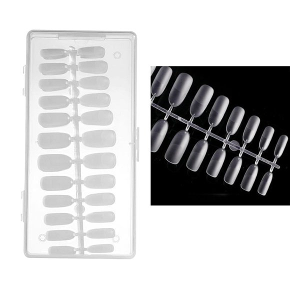 504 Piezas de Plástico Transparente Uñas Postizas Colcomx Oval