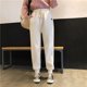 thumbnail image 2 of Gibobby Pantalones para mujer para el frío Pantalones deportivos cónicos de cintura alta con forro polar de color liso para mujer, pantalones casuales(Blanco,M), 2 of 4