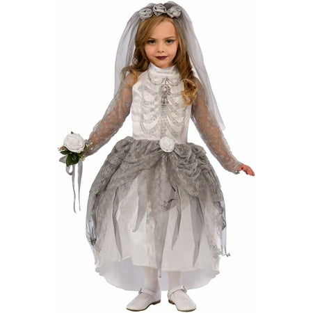skeleton ghost bride kids costume
