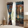 thumbnail image 3 of Homewish Vintage Paddle Black Out Curtains for Kids Children Teens,Lake House Curtains Pack of 2 (42x63 Each),Blue Brown Bedroom Curtains,Ultra Soft Home Decor, 3 of 6