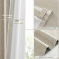 thumbnail image 5 of Blackout Curtains 36Inch 2 Panels Set Thermal Insulated Room Darkening Natural Linen Drapes, Back Tab Rod Pocket Window Curtains for Living Room & Bedroom, 50", 5 of 9