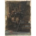 thumbnail image 2 of Barbara Elisabeth van Houten 14x18 Gold Ornate Wood Frame and Double Matted Museum Art Print Titled - The Studio of H.W. Mesdag, with Two Models of Sailing Ships (1872 - 1950), 2 of 4