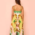 thumbnail image 6 of Women Boho Fruit Cami Long Dress Colorful Plaid Spaghetti Strap Square Neck Flowy Maxi Dress Beach Vacation Sundress, 6 of 7