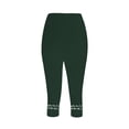 thumbnail image 5 of FNFYFH Clearance Womens 2 Pack Yoga Capri Pants Solid Color Leggings Set,Green, 5 of 5