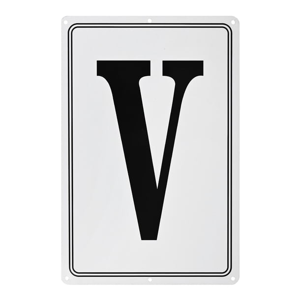 Uxcell Señal de Letra de Aluminio V, Números de Casa de 11.8 Pulgadas y Letras de Metal