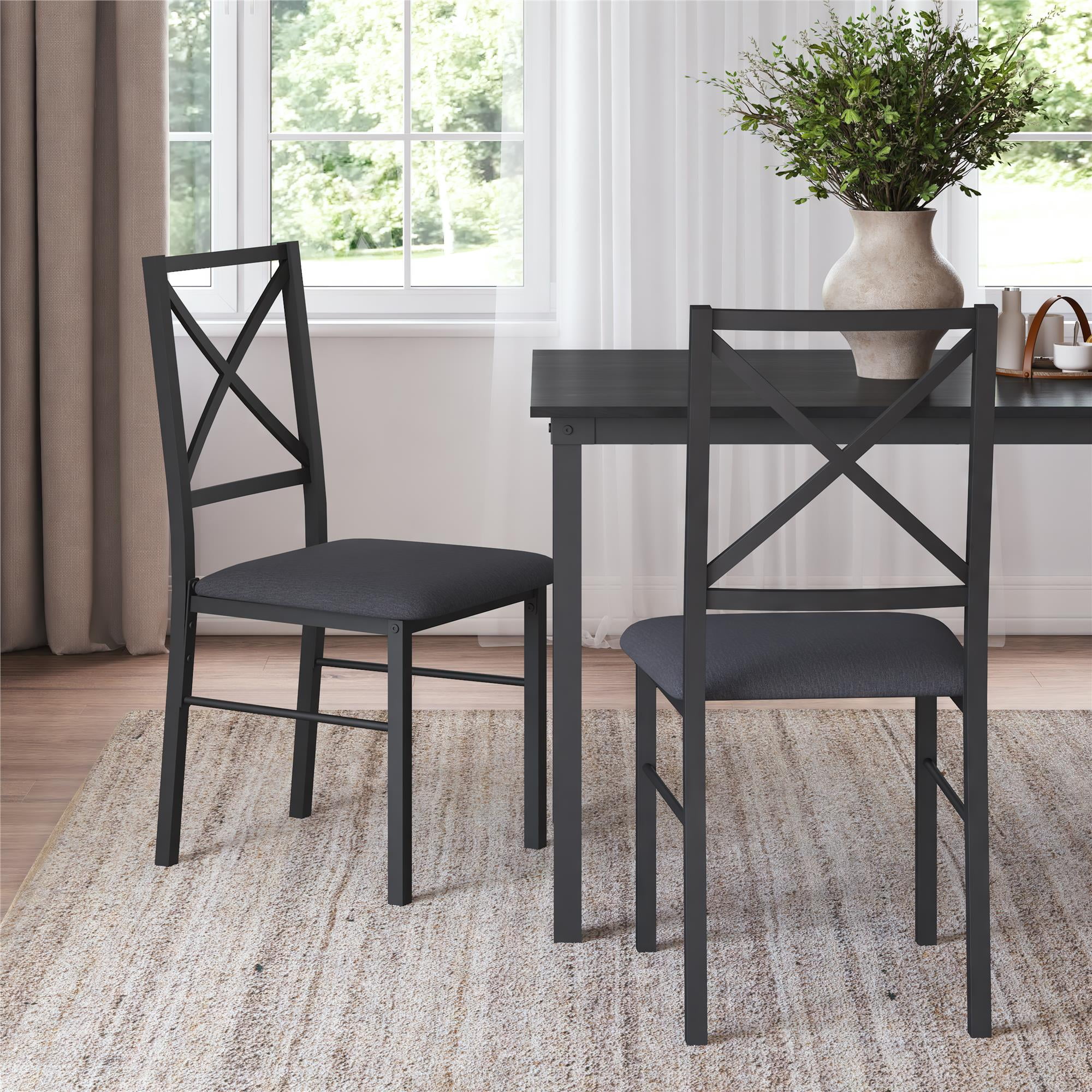 Mainstays 5-Piece Dining Table and Chair Set for 4, Black
