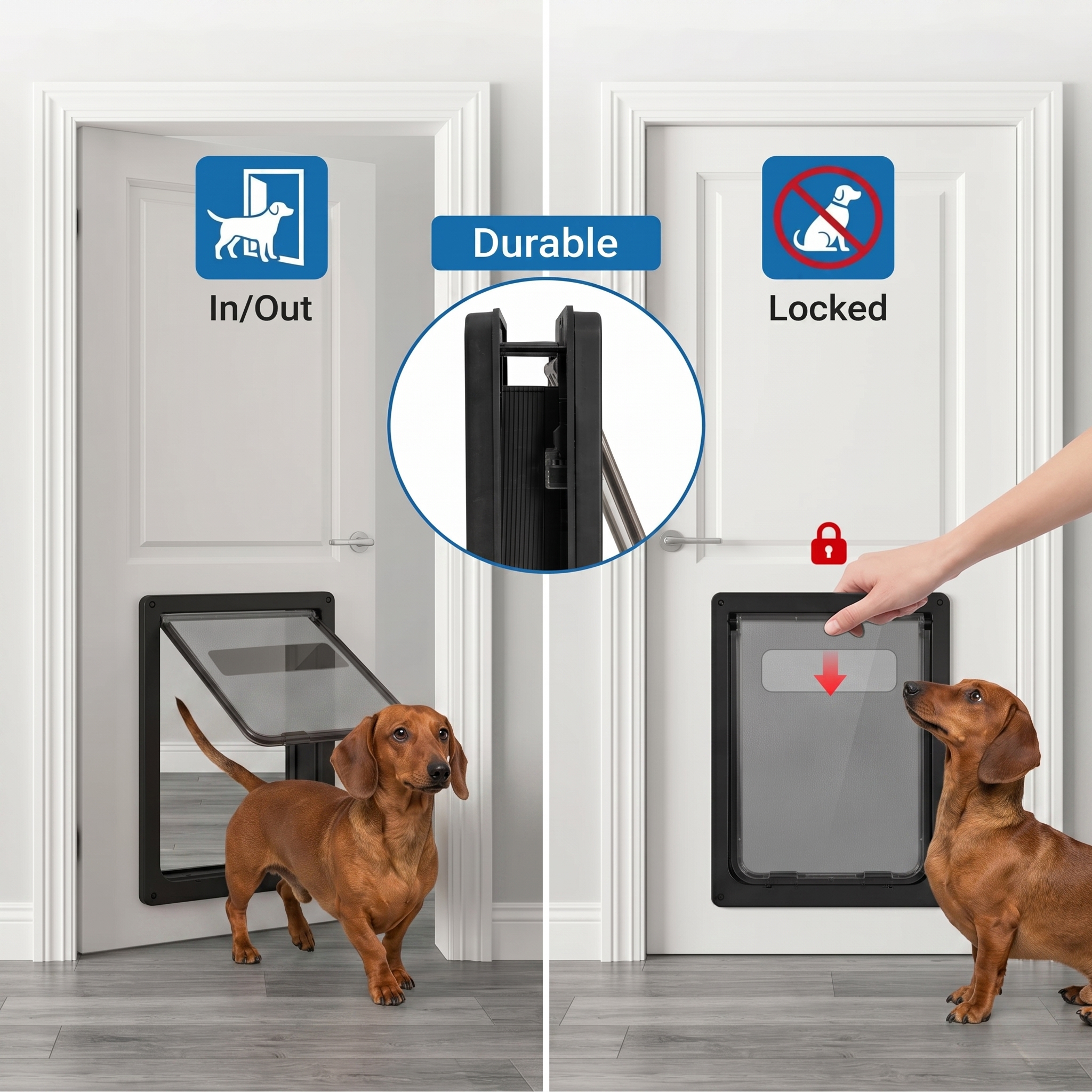 Sunypet Large Dog Door with Magnetic Auto-Close Lock photo 4