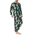 thumbnail image 2 of Lsque Flying Swans Pattern Long Sleeve Pajama Set for Men - Soft 2-Piece Sleepwear and Loungewear Set with Pockets, Comfy Nightwear-Medium, 2 of 7