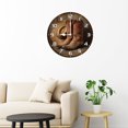 thumbnail image 3 of Soliyoahee Western Cowboy Hat and Boot Wall Clock 10inch Wooden Round Modern Art Clock Silent Non-Tick Battery Powered for Home Kitchen Bedroom Bathroom, 3 of 6