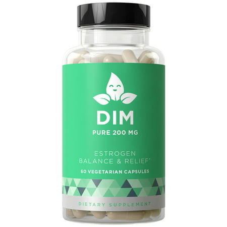 DIM PURE 200 MG - Energy Fatigue & Stress Relief, Estrogen Balance, Menopause & Hot Flashes, Hormonal Support for Women and Men - 60 Vegetarian Soft (Best Anti Estrogen For Steroid Cycle)