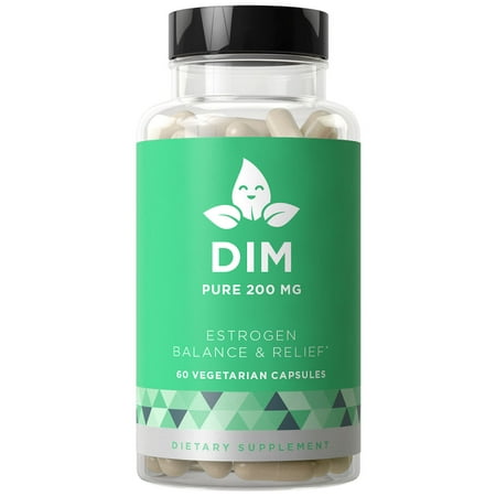 DIM PURE 200 MG - Energy Fatigue & Stress Relief, Estrogen Balance, Menopause & Hot Flashes, Hormonal Support for Women and Men - 60 Vegetarian Soft (Best Legal Estrogen Blocker)