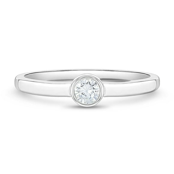 925 Sterling Silver Simulated Diamond Birthstone CZ Ring For Little Girls Size 4