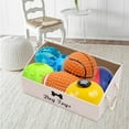 thumbnail image 3 of Brabtod Dog Toys Storage Bins-Foldable Fabric Trapezoid Organizer Boxes with Weave Rope Handle,Large Collapsible Basket for Shelves,Dog Apparel White, 3 of 7