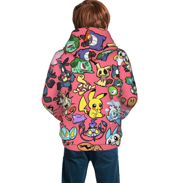 Kids Youth Hoodie Jacket Hoody Pokemon E Teen Hooded Sweatshirt Long Sleeve Pullover Tops With Pocket For Teens Boys Girls Small Walmart